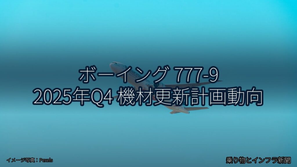 ボーイング 777-9 2025年Q4 機材更新計画動向（乗り物とインフラ新聞）