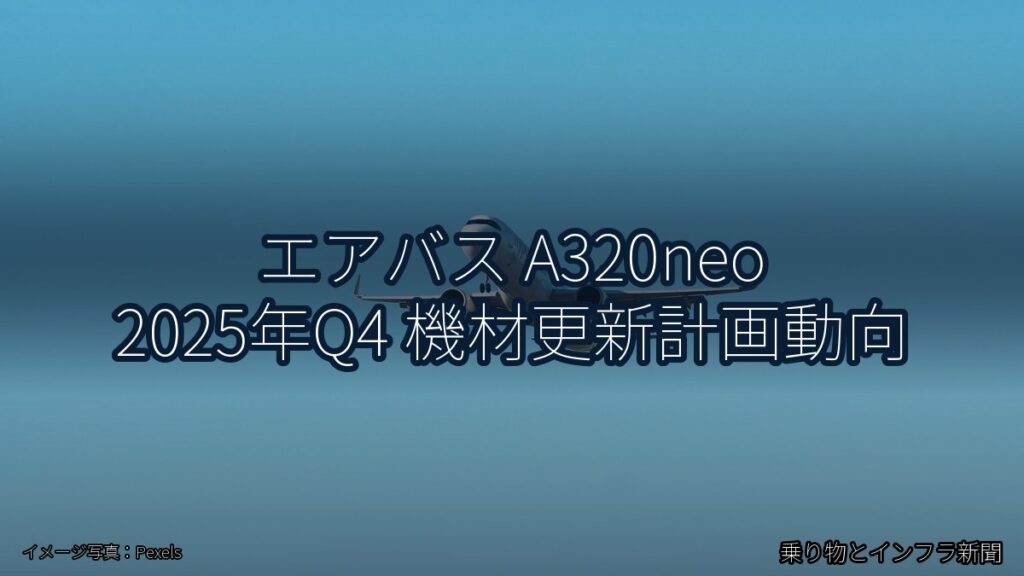 エアバス A320neo 2025年Q4 機材更新計画動向（乗り物とインフラ新聞）