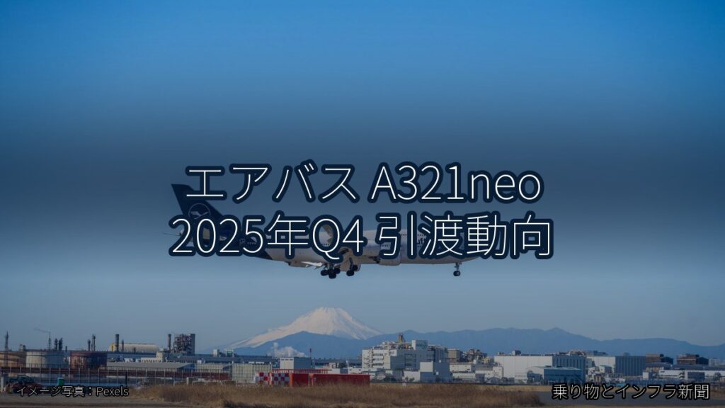 エアバス A321neo 2025年Q4 引渡動向（乗り物とインフラ新聞）