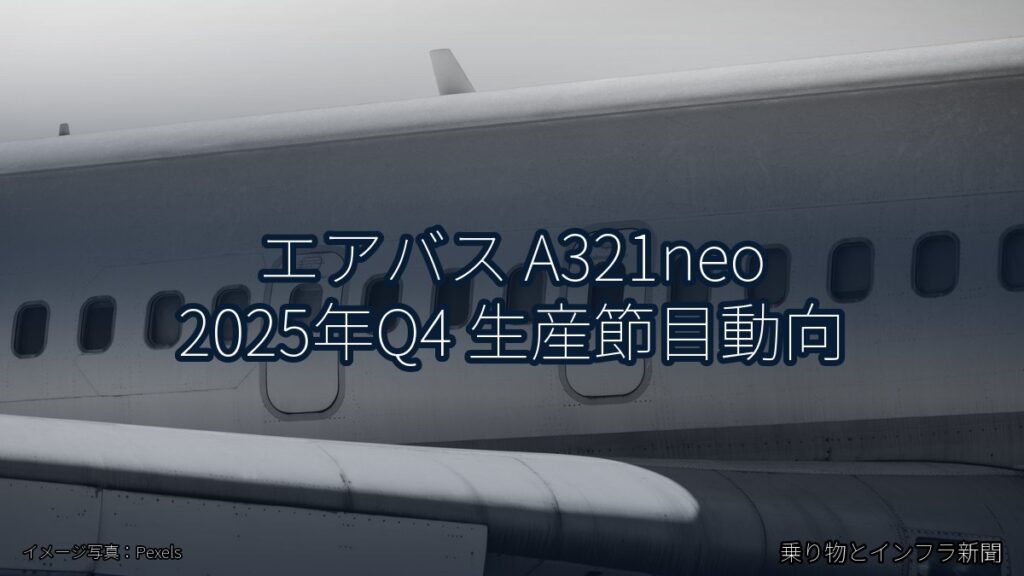 エアバス A321neo 2025年Q4 生産節目動向（乗り物とインフラ新聞）