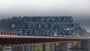 本州四国連絡高速道路 瀬戸中央自動車道 2025年Q1 橋梁架替に関する発表（乗り物とインフラ新聞）