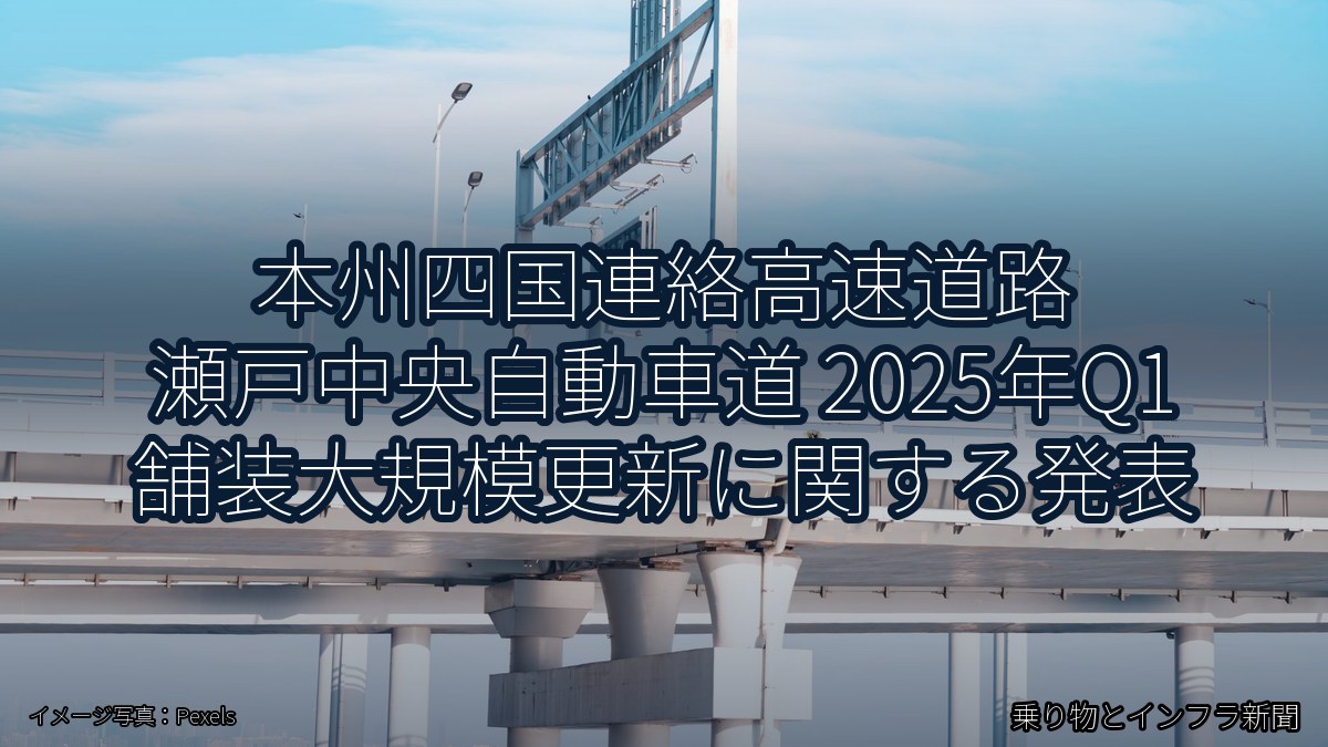 本州四国連絡高速道路 瀬戸中央自動車道 2025年Q1 舗装大規模更新に関する発表（乗り物とインフラ新聞）