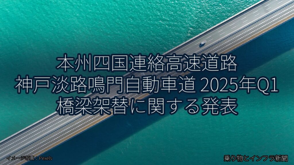 本州四国連絡高速道路 神戸淡路鳴門自動車道 2025年Q1 橋梁架替に関する発表（乗り物とインフラ新聞）
