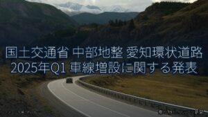 国土交通省 中部地整 愛知環状道路 2025年Q1 車線増設に関する発表（乗り物とインフラ新聞）