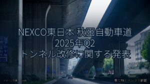 NEXCO東日本 秋田自動車道 2025年Q2 トンネル改修に関する発表（乗り物とインフラ新聞）
