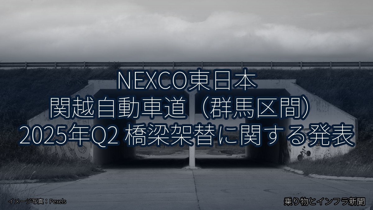 NEXCO東日本 関越自動車道（群馬区間） 2025年Q2 橋梁架替に関する発表（乗り物とインフラ新聞）