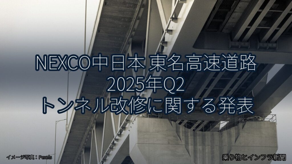 NEXCO中日本 東名高速道路 2025年Q2 トンネル改修に関する発表（乗り物とインフラ新聞）