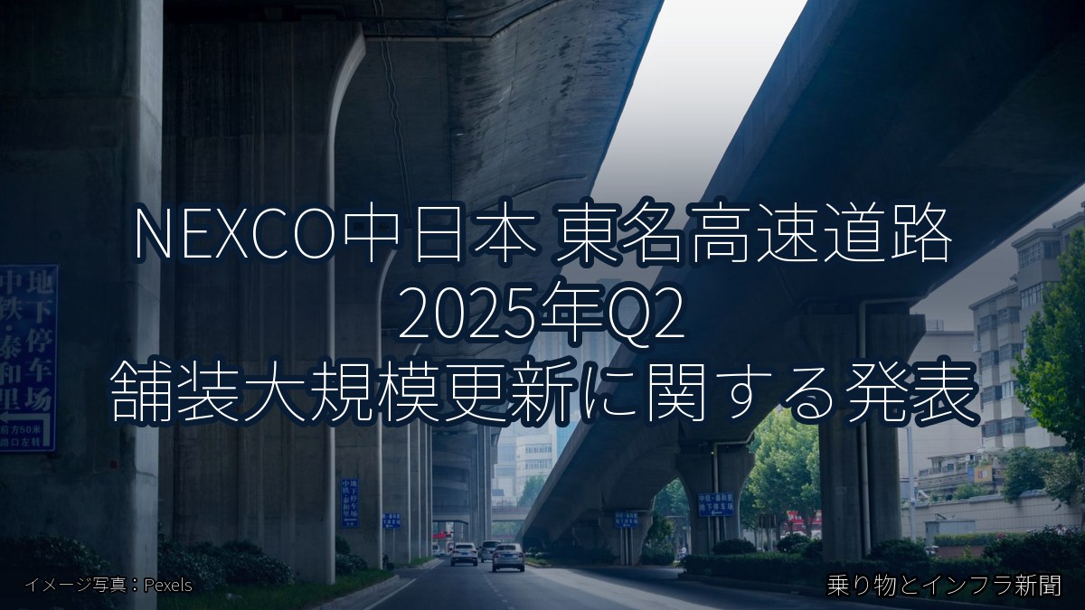 NEXCO中日本 東名高速道路 2025年Q2 舗装大規模更新に関する発表（乗り物とインフラ新聞）