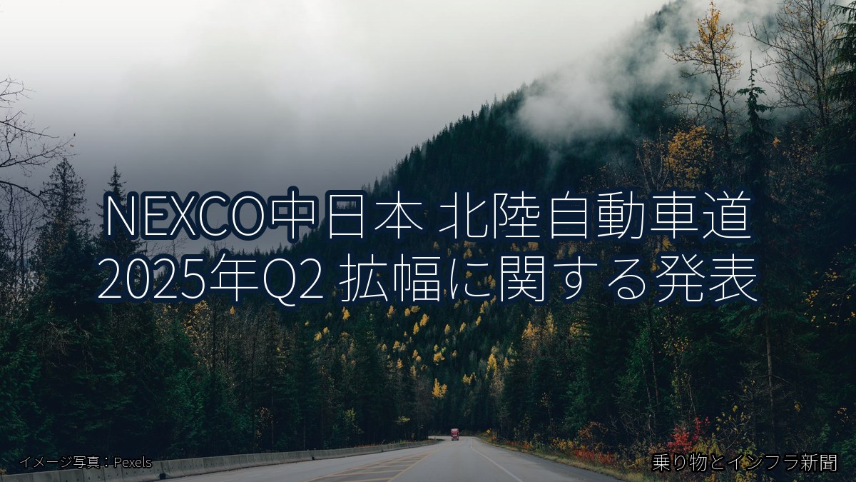 NEXCO中日本 北陸自動車道 2025年Q2 拡幅に関する発表(乗り物とインフラ新聞)