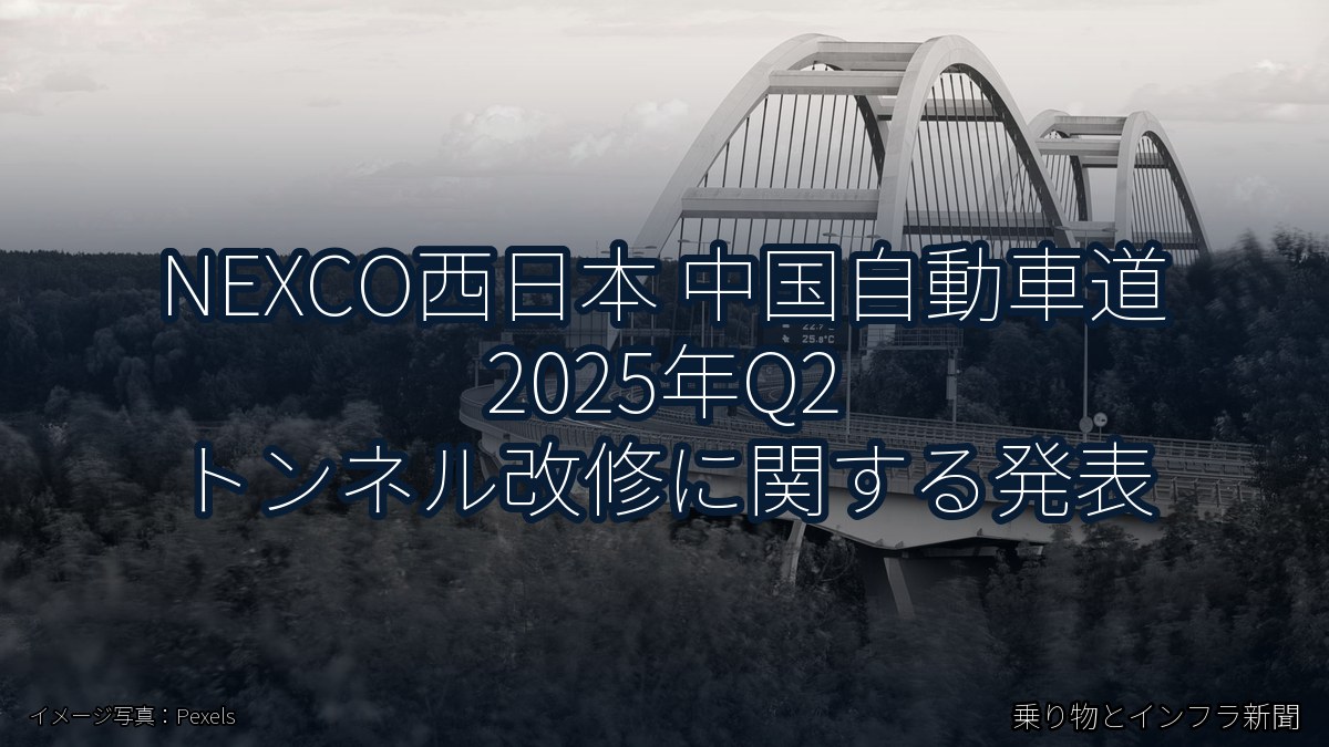 NEXCO西日本 中国自動車道 2025年Q2 トンネル改修に関する発表（乗り物とインフラ新聞）