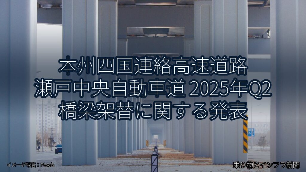 本州四国連絡高速道路 瀬戸中央自動車道 2025年Q2 橋梁架替に関する発表（乗り物とインフラ新聞）