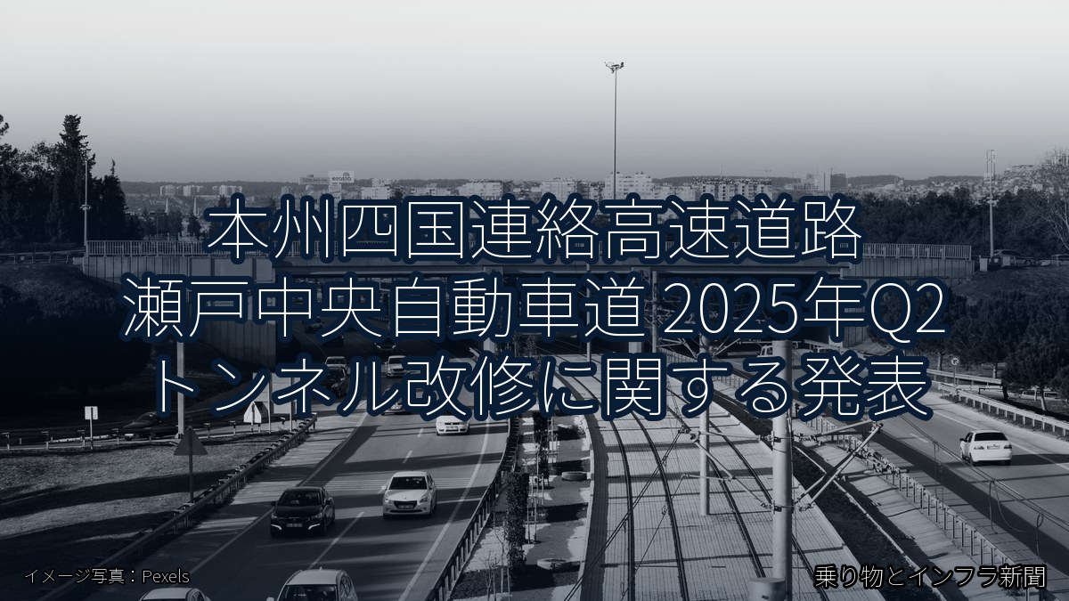 本州四国連絡高速道路 瀬戸中央自動車道 2025年Q2 トンネル改修に関する発表（乗り物とインフラ新聞）