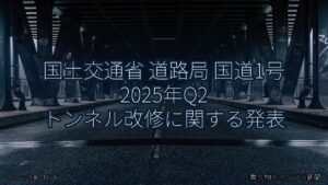 国土交通省 道路局 国道1号 2025年Q2 トンネル改修に関する発表（乗り物とインフラ新聞）