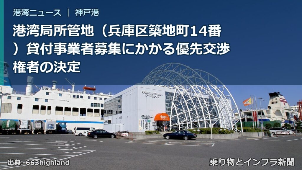 港湾局所管地（兵庫区築地町14番）貸付事業者募集にかかる優先交渉権者の決定（乗り物とインフラ新聞）