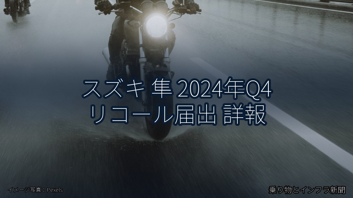 スズキ 隼 2024年Q4 リコール届出 詳報(乗り物とインフラ新聞)