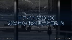 エアバス A350-900 2025年Q4 機材更新計画動向（乗り物とインフラ新聞）