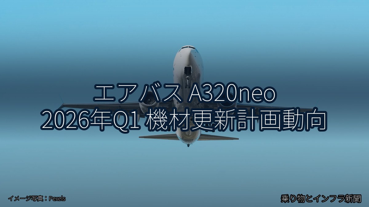 エアバス A320neo 2026年Q1 機材更新計画動向（乗り物とインフラ新聞）