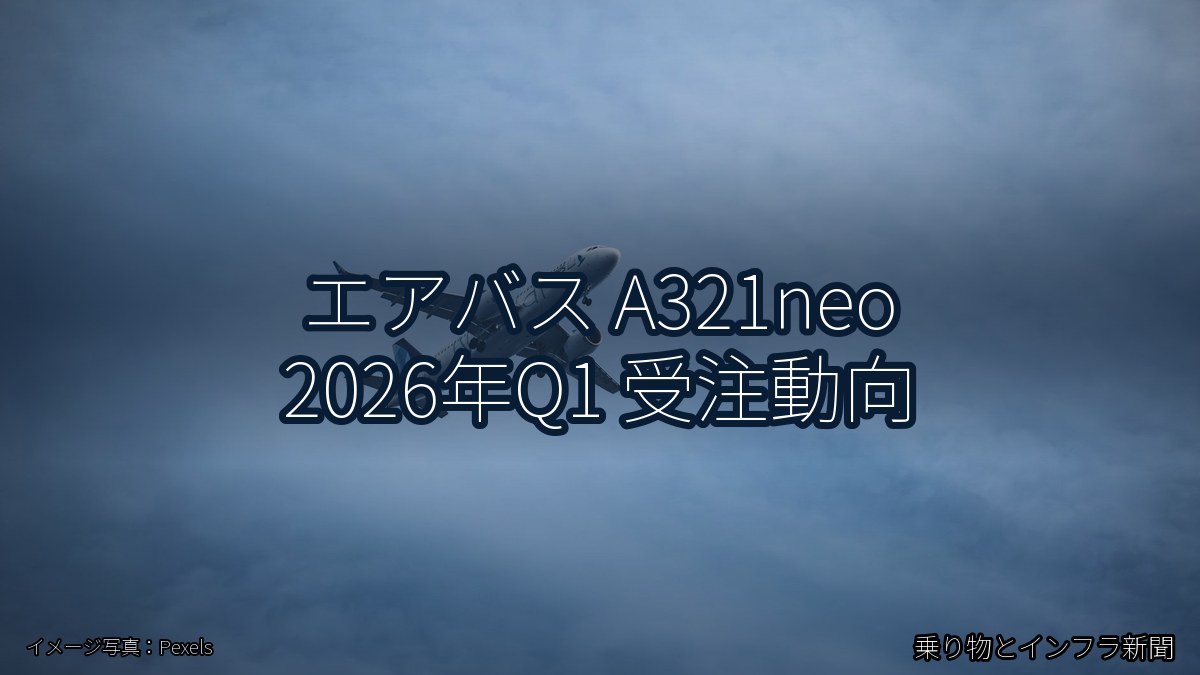 エアバス A321neo 2026年Q1 受注動向（乗り物とインフラ新聞）