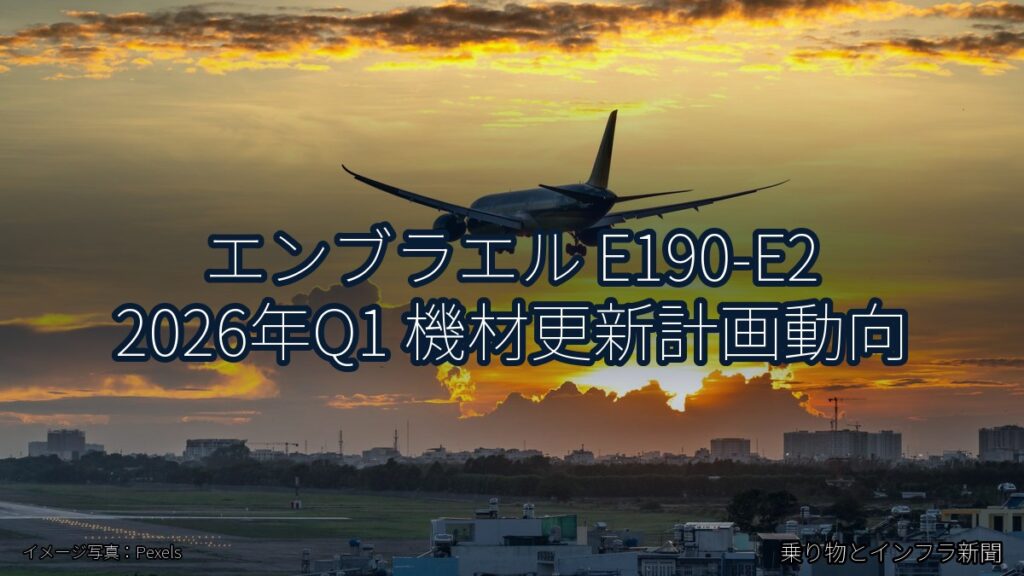 エンブラエル E190-E2 2026年Q1 機材更新計画動向（乗り物とインフラ新聞）
