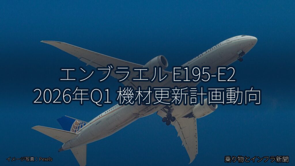 エンブラエル E195-E2 2026年Q1 機材更新計画動向（乗り物とインフラ新聞）