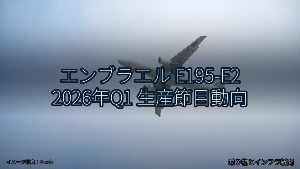 エンブラエル E195-E2 2026年Q1 生産節目動向（乗り物とインフラ新聞）