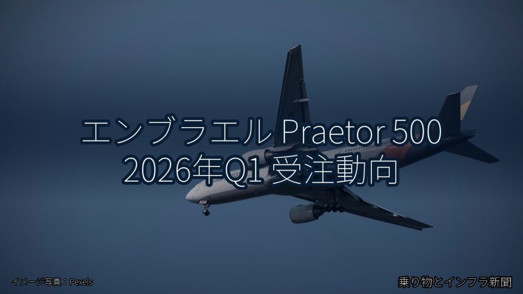 エンブラエル Praetor 500 2026年Q1 受注動向（乗り物とインフラ新聞）