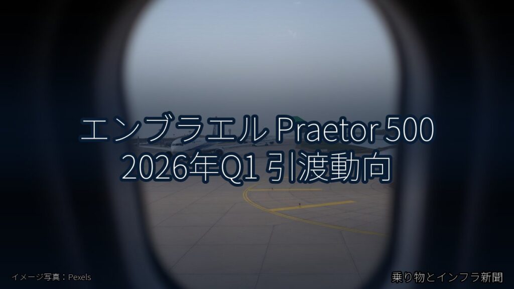 エンブラエル Praetor 500 2026年Q1 引渡動向（乗り物とインフラ新聞）