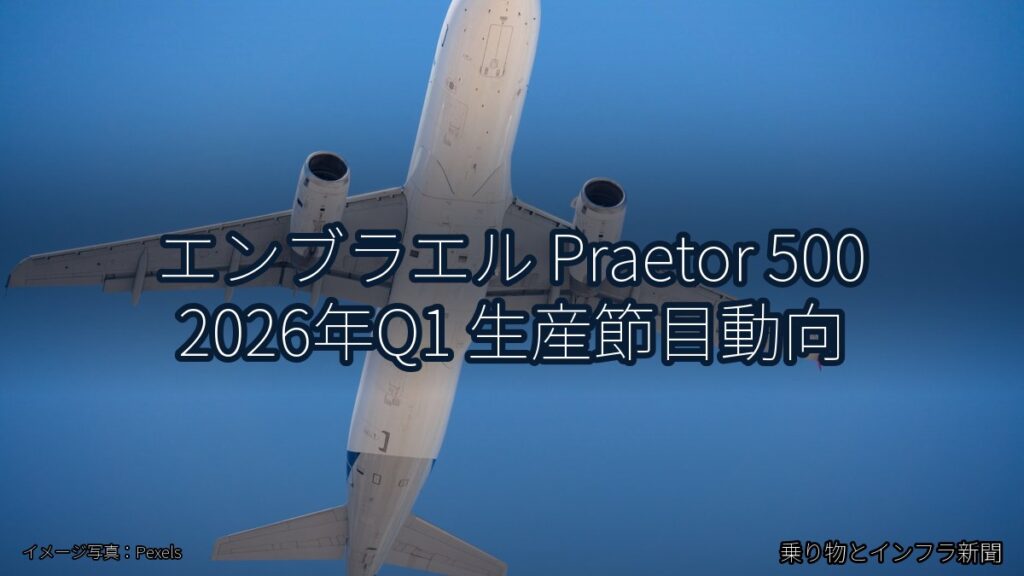 エンブラエル Praetor 500 2026年Q1 生産節目動向（乗り物とインフラ新聞）