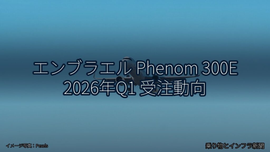 エンブラエル Phenom 300E 2026年Q1 受注動向（乗り物とインフラ新聞）