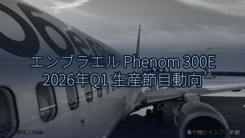 エンブラエル Phenom 300E 2026年Q1 生産節目動向（乗り物とインフラ新聞）