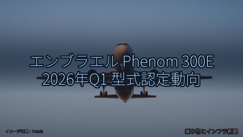 エンブラエル Phenom 300E 2026年Q1 型式認定動向（乗り物とインフラ新聞）