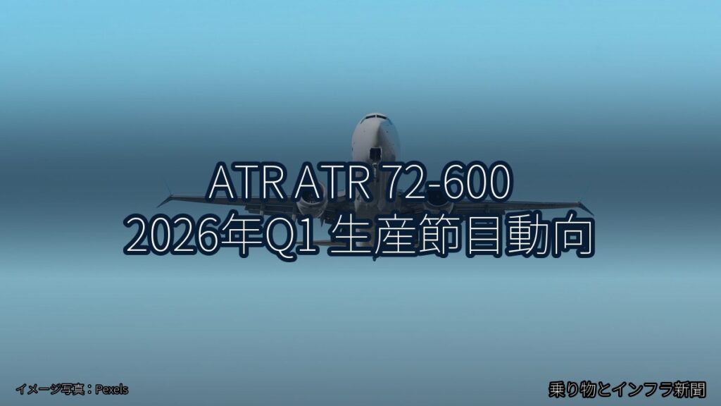 ATR ATR 72-600 2026年Q1 生産節目動向（乗り物とインフラ新聞）
