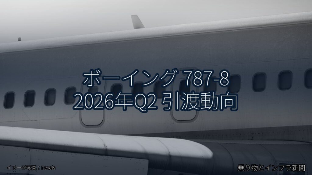 ボーイング 787-8 2026年Q2 引渡動向（乗り物とインフラ新聞）