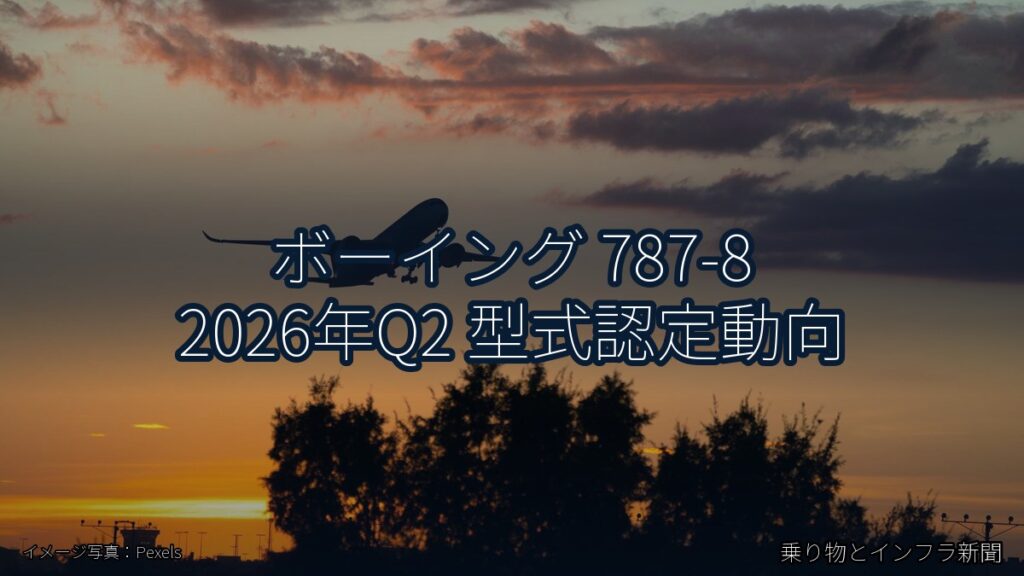 ボーイング 787-8 2026年Q2 型式認定動向（乗り物とインフラ新聞）