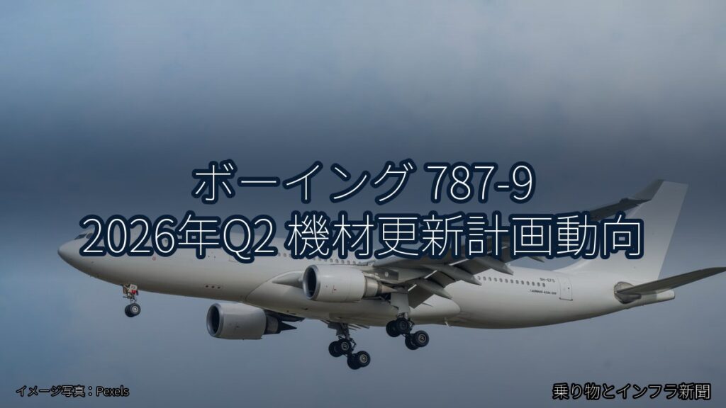 ボーイング 787-9 2026年Q2 機材更新計画動向（乗り物とインフラ新聞）