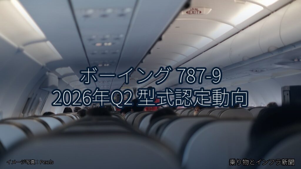 ボーイング 787-9 2026年Q2 型式認定動向（乗り物とインフラ新聞）