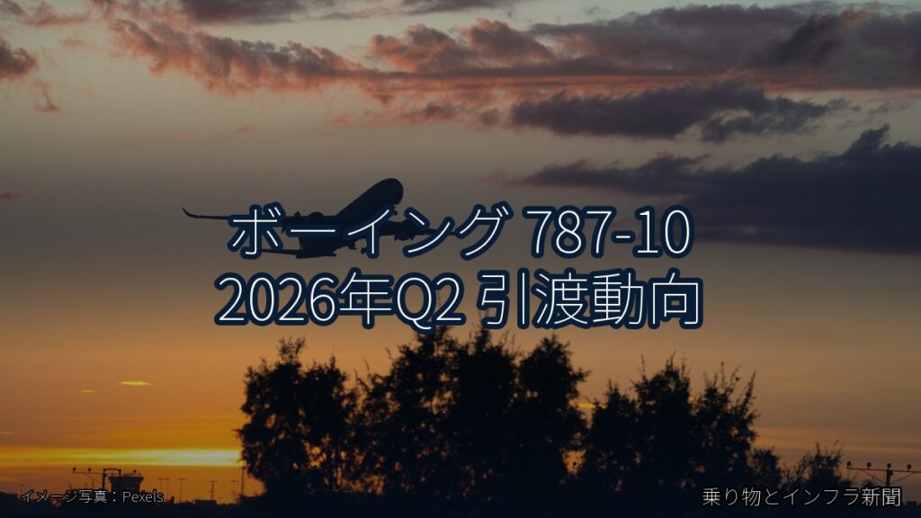 ボーイング 787-10 2026年Q2 引渡動向（乗り物とインフラ新聞）