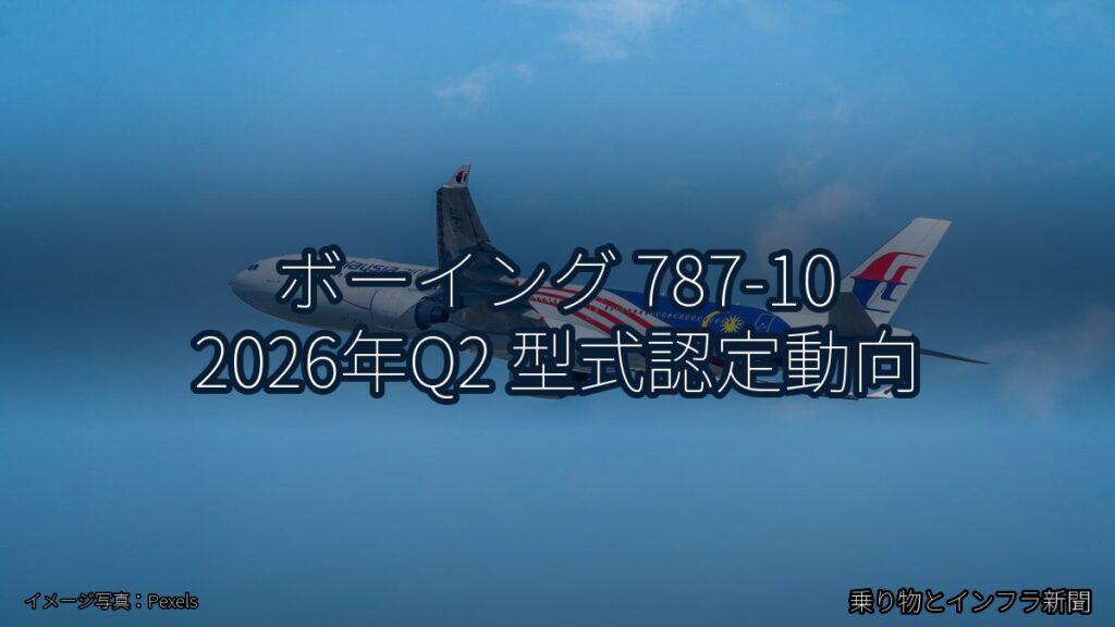 ボーイング 787-10 2026年Q2 型式認定動向（乗り物とインフラ新聞）