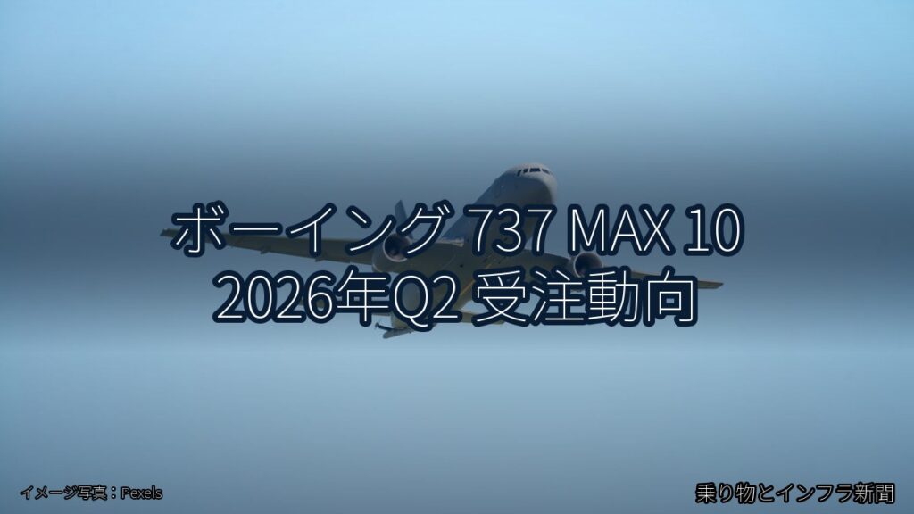 ボーイング 737 MAX 10 2026年Q2 受注動向（乗り物とインフラ新聞）