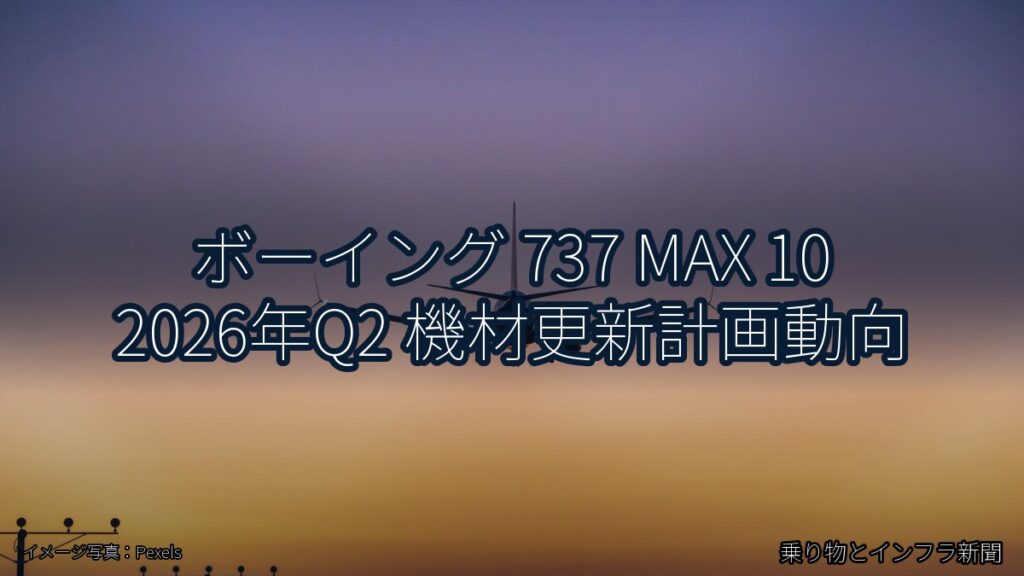 ボーイング 737 MAX 10 2026年Q2 機材更新計画動向（乗り物とインフラ新聞）