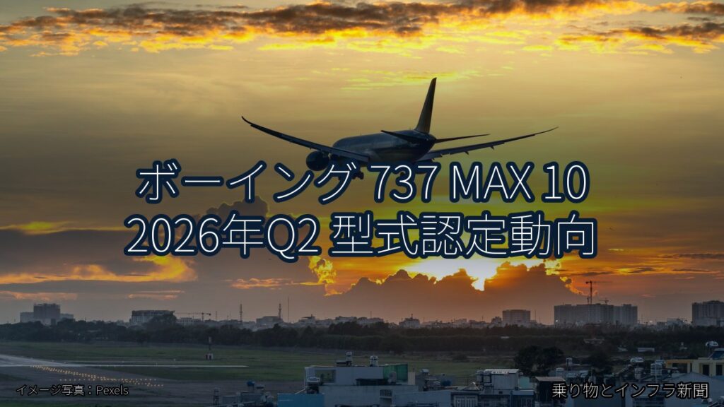 ボーイング 737 MAX 10 2026年Q2 型式認定動向（乗り物とインフラ新聞）