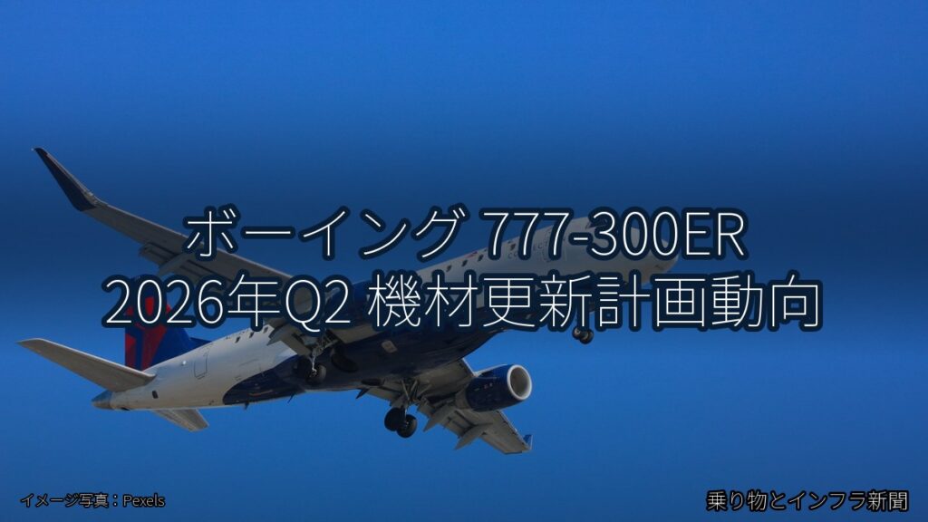ボーイング 777-300ER 2026年Q2 機材更新計画動向（乗り物とインフラ新聞）