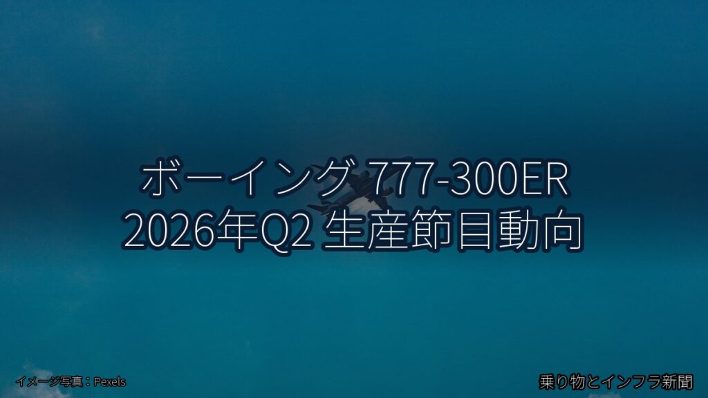 ボーイング 777-300ER 2026年Q2 生産節目動向（乗り物とインフラ新聞）