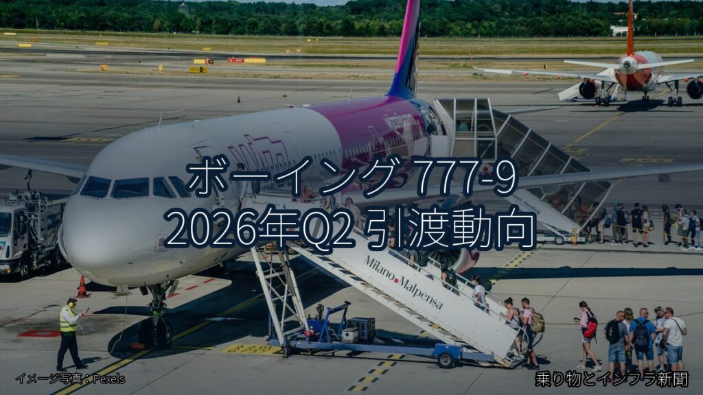 ボーイング 777-9 2026年Q2 引渡動向（乗り物とインフラ新聞）