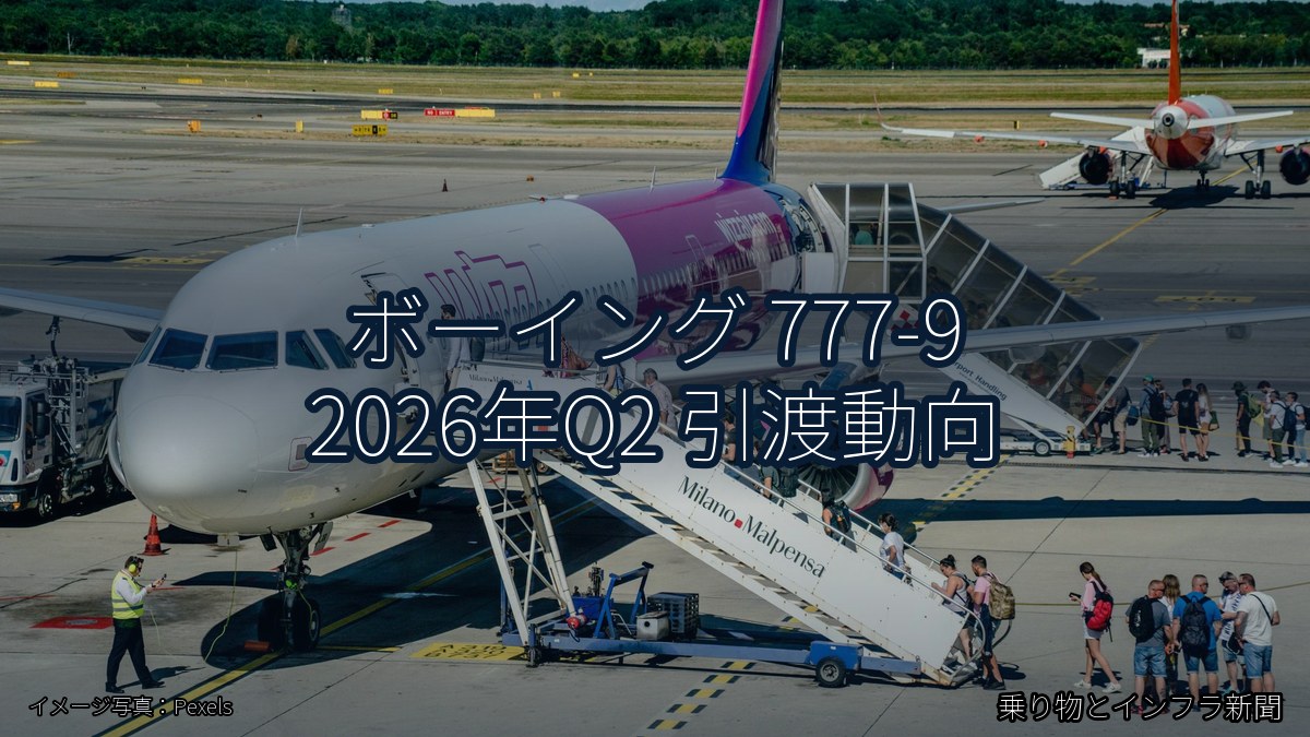 ボーイング 777-9 2026年Q2 引渡動向（乗り物とインフラ新聞）