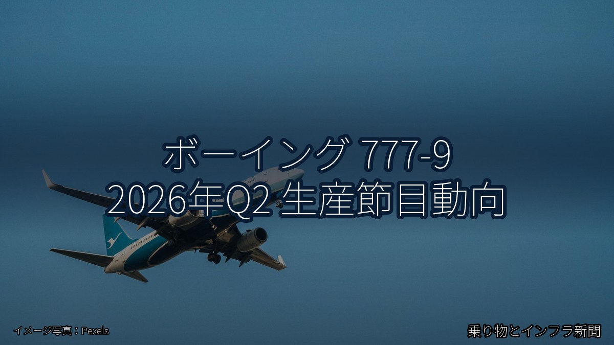 ボーイング 777-9 2026年Q2 生産節目動向(乗り物とインフラ新聞)