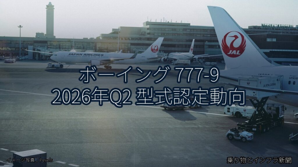ボーイング 777-9 2026年Q2 型式認定動向（乗り物とインフラ新聞）