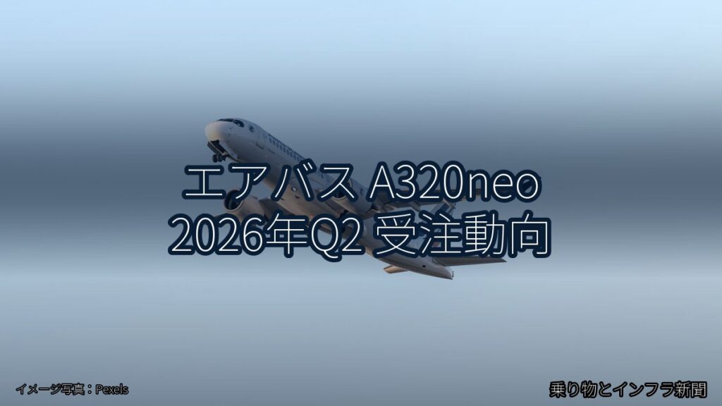 エアバス A320neo 2026年Q2 受注動向（乗り物とインフラ新聞）