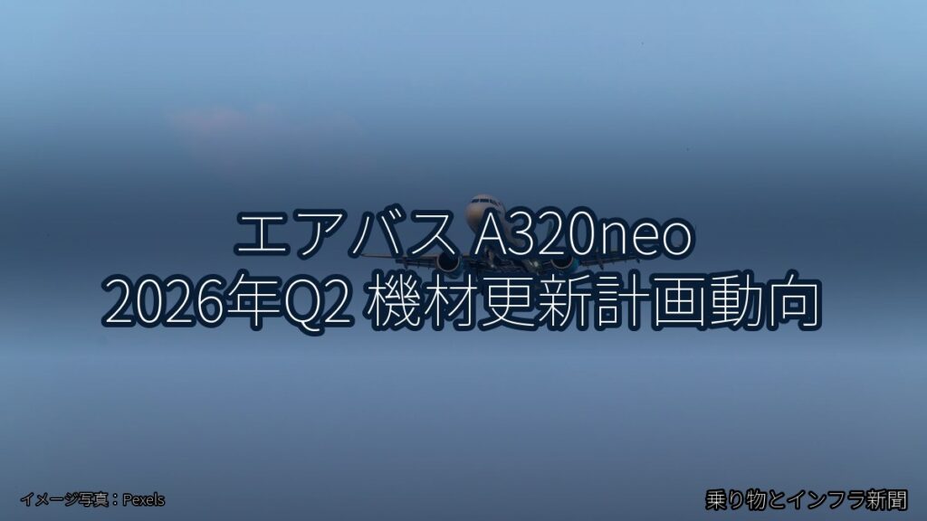エアバス A320neo 2026年Q2 機材更新計画動向（乗り物とインフラ新聞）