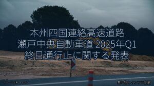 本州四国連絡高速道路 瀬戸中央自動車道 2025年Q1 終日通行止に関する発表（乗り物とインフラ新聞）